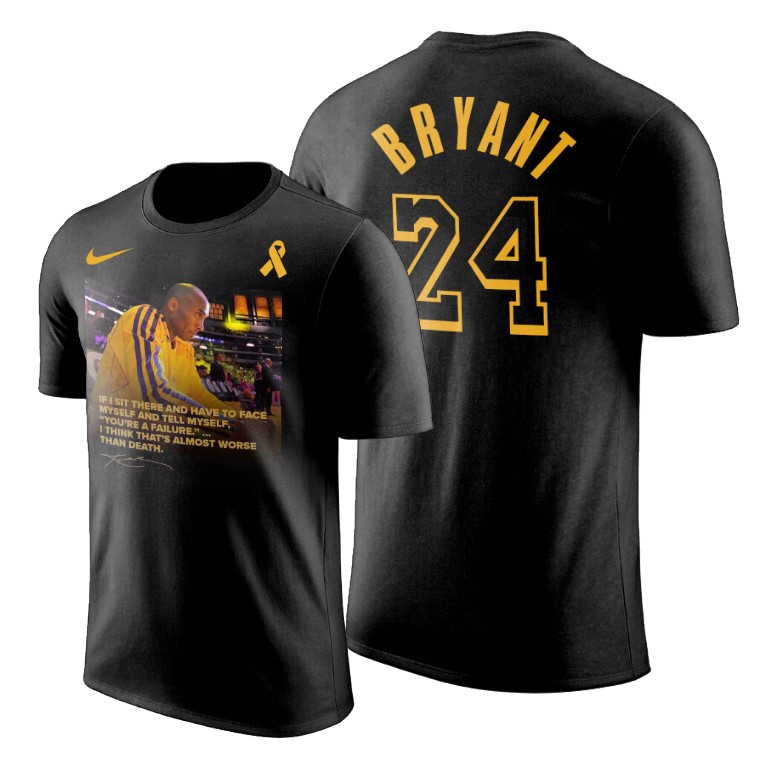 Men's Los Angeles Lakers Kobe Bryant #24 NBA Basketball Legend Mamba Week Black Basketball T-Shirt URV5283UW